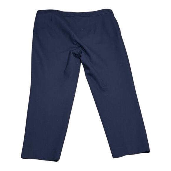 MaxMara Navy Blue Viscose Blend Cropped Trousers - Picture 3 of 4